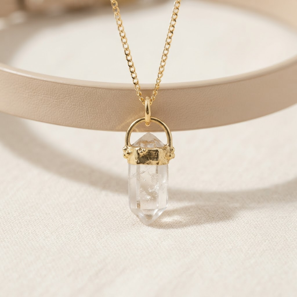 Clear quartz pet charm